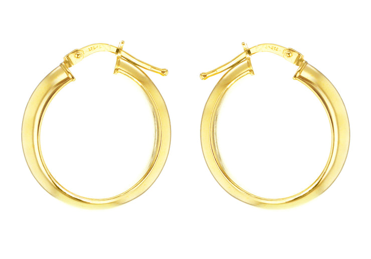 9K Yellow Gold Creole Hoops 15 mm