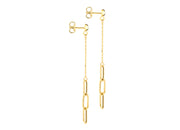 9K Yellow Gold Paper Chain Drop Earrings