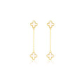 9K Yellow Gold Mop Petal Drop Earrings | The Jewellery Boutique