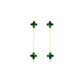 9K Yellow Gold Malachite Petal Drop Earrings | The Jewellery Boutique