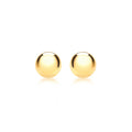 9K Yellow Gold 8mm Ball Stud Earrings
