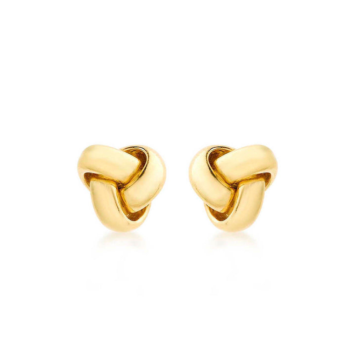 9K Yellow Gold 8mm Knot Stud Earrings