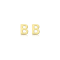 9K Yellow Gold Mini Initial 'B' Stud Earrings | The Jewellery Boutique