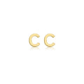 9K Yellow Gold Mini Initial 'C' Stud Earrings | The Jewellery Boutique