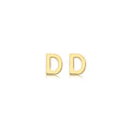 9K Yellow Gold Mini Initial 'D' Stud Earrings | The Jewellery Boutique