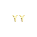 9K Yellow Gold Mini Initial 'Y' Stud Earrings | The Jewellery Boutique