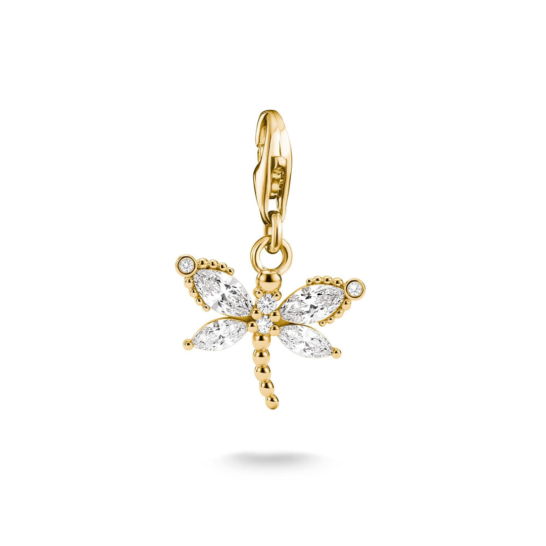 THOMAS SABO Gold-Plated Heart Charm with Heart-Cut White Zirconia