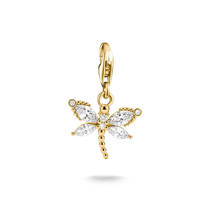THOMAS SABO Gold-Plated Heart Charm with Heart-Cut White Zirconia