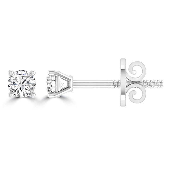 Diamond Stud Earrings with 0.50ct Diamonds in 18K White Gold - 18WCE50