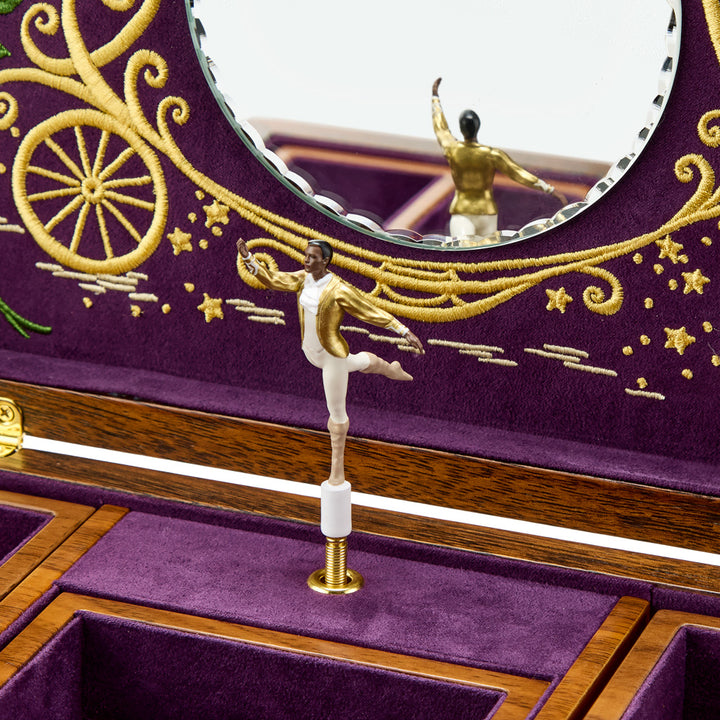 Ballet Musical Jewellery Box - Cinderella Walnut Wood