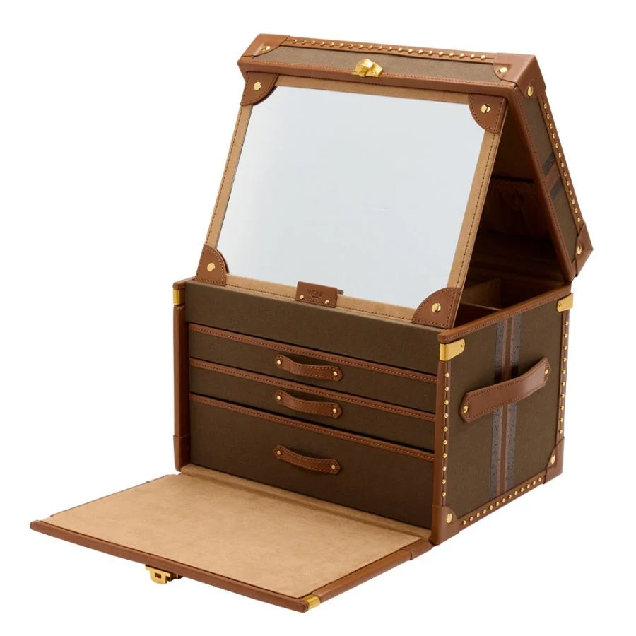 Wolf Ida Trunk Jewellery Box Khaki