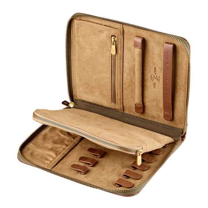 Ida Travel Zip Jewellery Portfolio Khaki