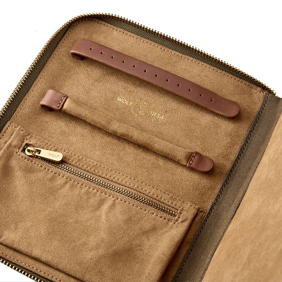 Ida Travel Zip Jewellery Portfolio Khaki