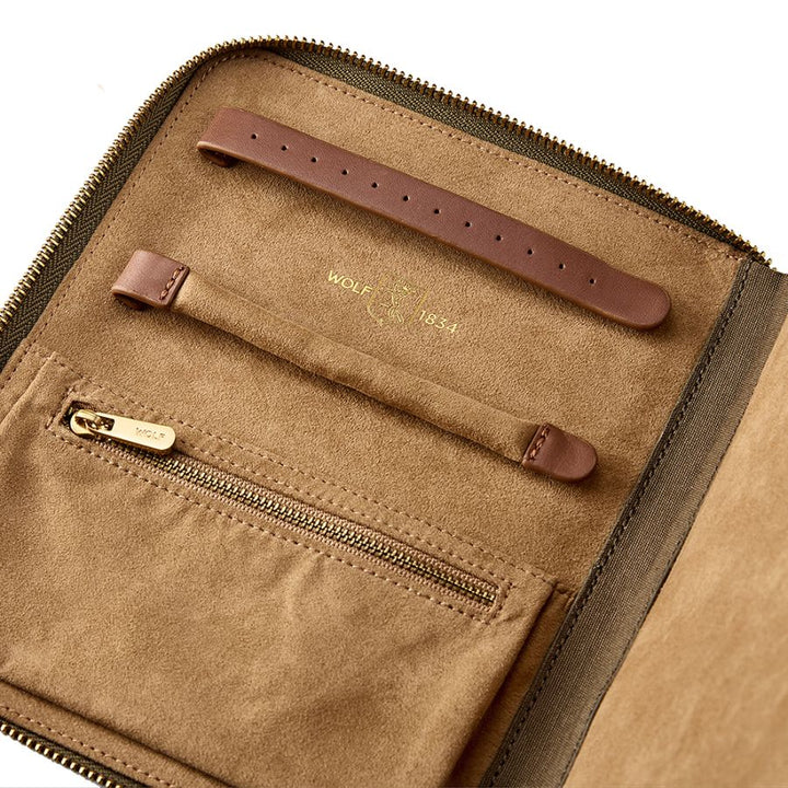 Ida Travel Zip Jewellery Portfolio Khaki