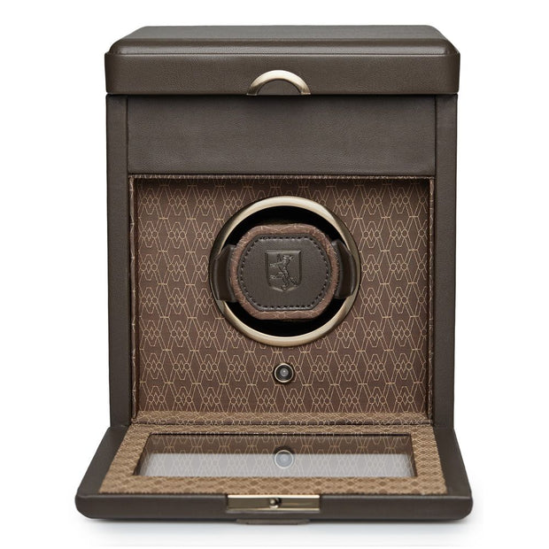 Earth Single Watch Winder With Storage Coffee