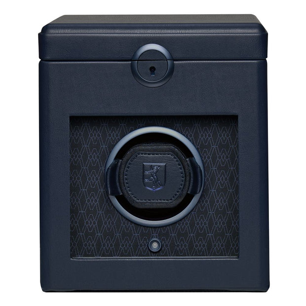 Earth Single Watch Winder With Storage Blue