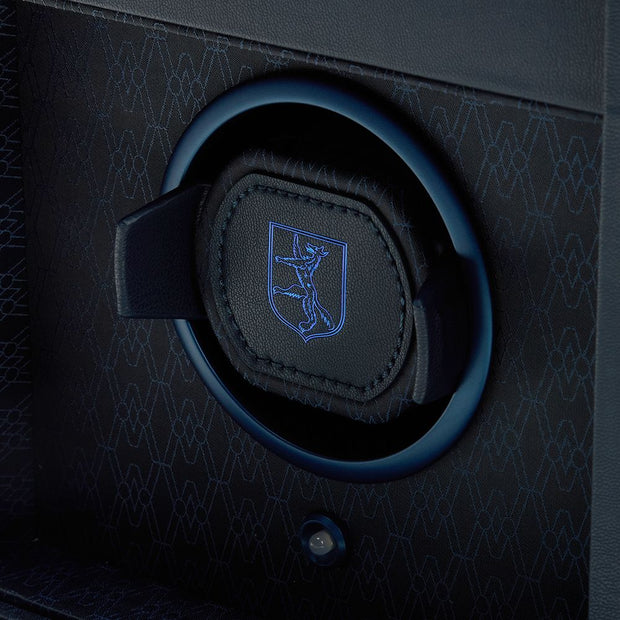 Earth Single Watch Winder With Storage Blue