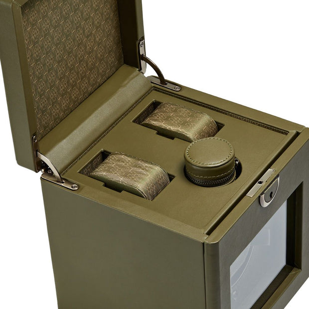 Earth Single Watch Winder With Storage Olive