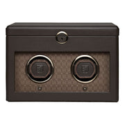 Earth Double Watch Winder With Storage Coffee