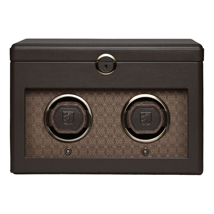 Earth Double Watch Winder With Storage Coffee