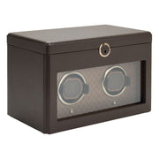 Earth Double Watch Winder With Storage Coffee