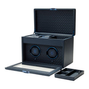 Earth Double Watch Winder With Storage Blue