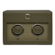 Earth Double Watch Winder With Storage Olive