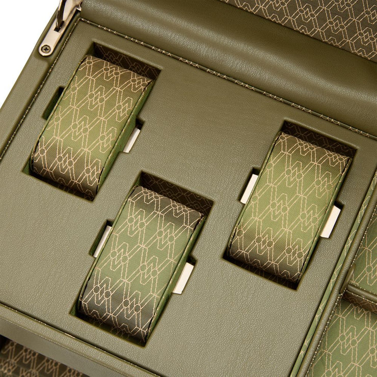 Earth Double Watch Winder With Storage Olive