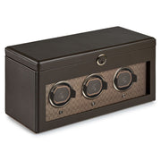 Earth Triple Watch Winder With Storage Coffee