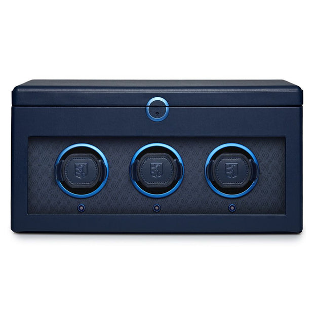 Earth Triple Watch Winder With Storage Blue