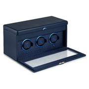 Earth Triple Watch Winder With Storage Blue