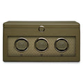 Earth Triple Watch Winder With Storage Olive