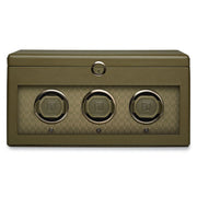 Earth Triple Watch Winder With Storage Olive