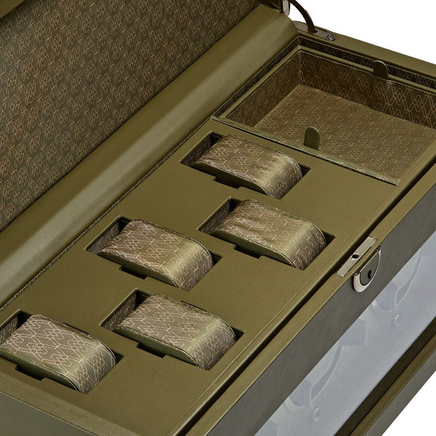 Earth Triple Watch Winder With Storage Olive