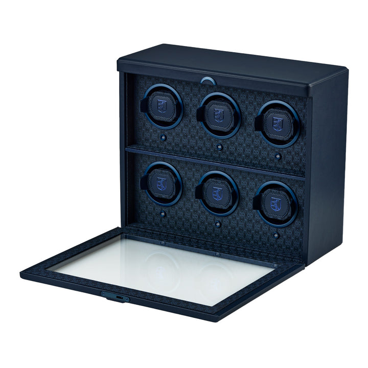 WOLF Earth 6 Piece Watch Winder in Midnight Blue