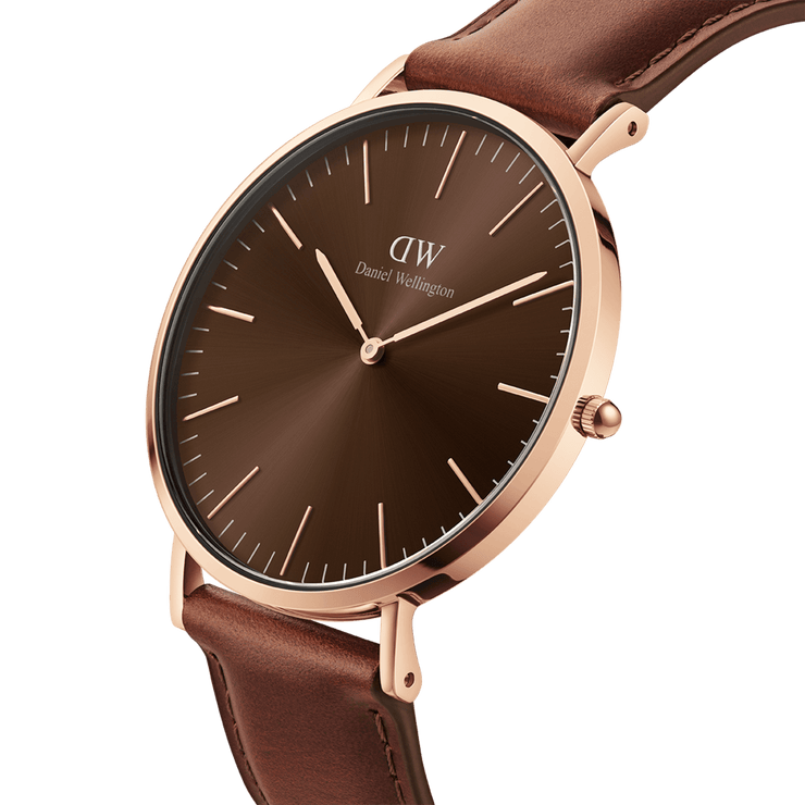 Daniel Wellington Classic 40 St Mawes Rose Gold & Amber Watch