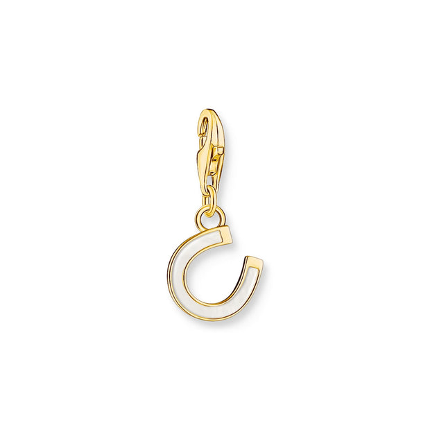 THOMAS SABO Charm Pendant Horseshoe with White Cold Enamel