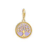 THOMAS SABO Charm Pendant Tree Of Love with Violet Cold Enamel