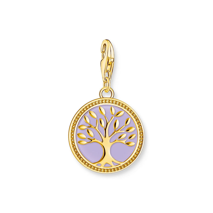 THOMAS SABO Charm Pendant Tree Of Love with Violet Cold Enamel