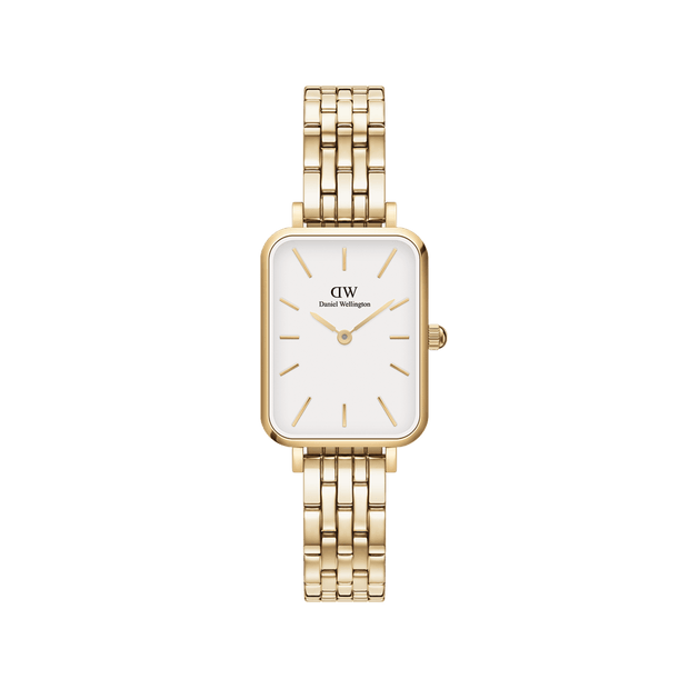 Daniel Wellington Quadro 20x26 5-Link Gold & White Watch