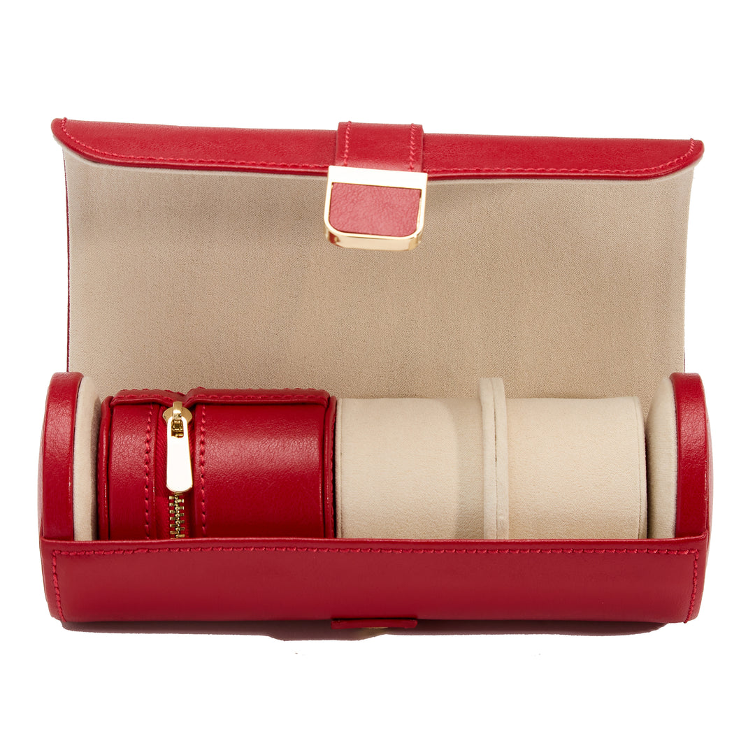 Wolf Palermo Double Watch Roll with Jewellery Pouch Red - image 2