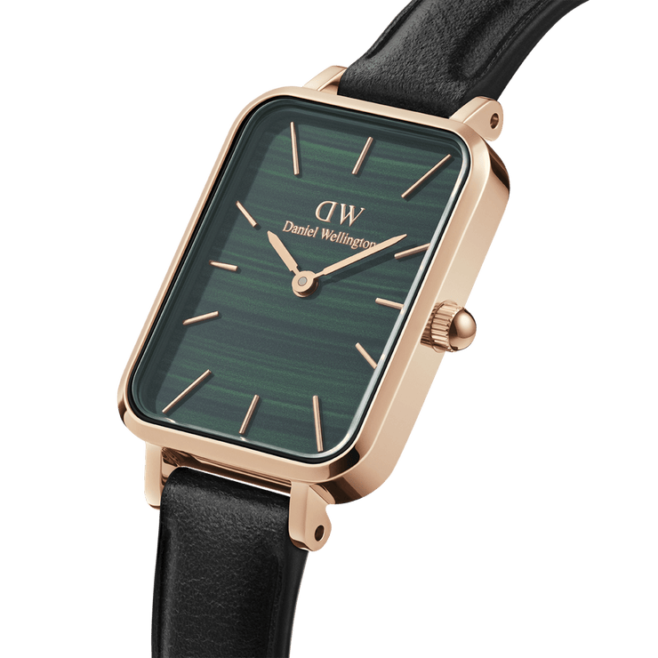 Daniel Wellington Quadro 20X26 Pressed Sheffield Rose Gold & Green Watch