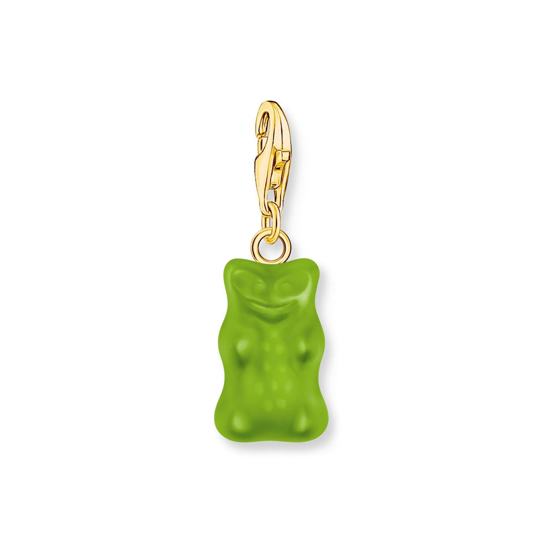 THOMAS SABO x HARIBO: Gold-plated Charm Apple Green Goldbear Pendant