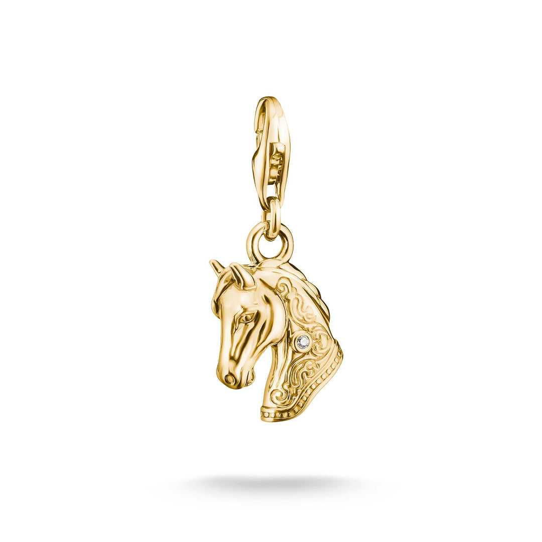 THOMAS SABO Gold-Plated Horse Head Charm with White Zirconia