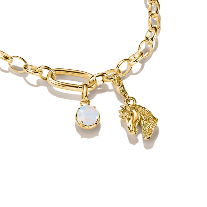 THOMAS SABO Gold-Plated Horse Head Charm with White Zirconia