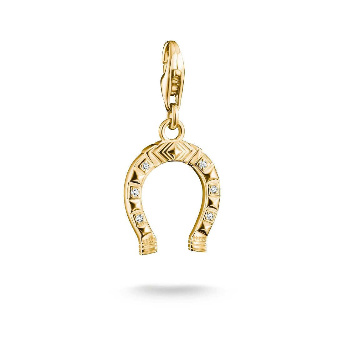 THOMAS SABO Gold-Plated Horseshoe Charm with White Zirconia