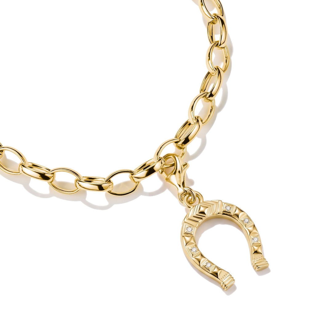 THOMAS SABO Gold-Plated Horseshoe Charm with White Zirconia