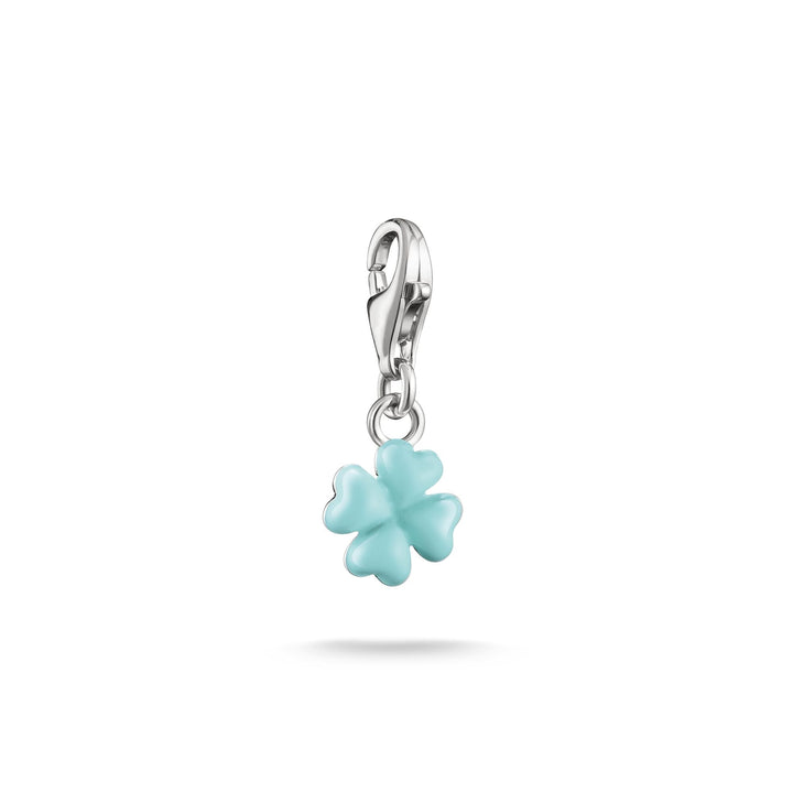 THOMAS SABO Silver-Plated Four-Leaf Clover Charm with Green Enamel