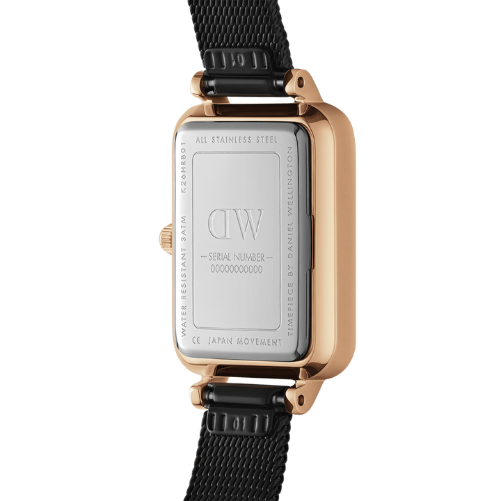 Daniel Wellington Quadro 29X36.5 Pressed Ashfield Rose Gold & Black Watch