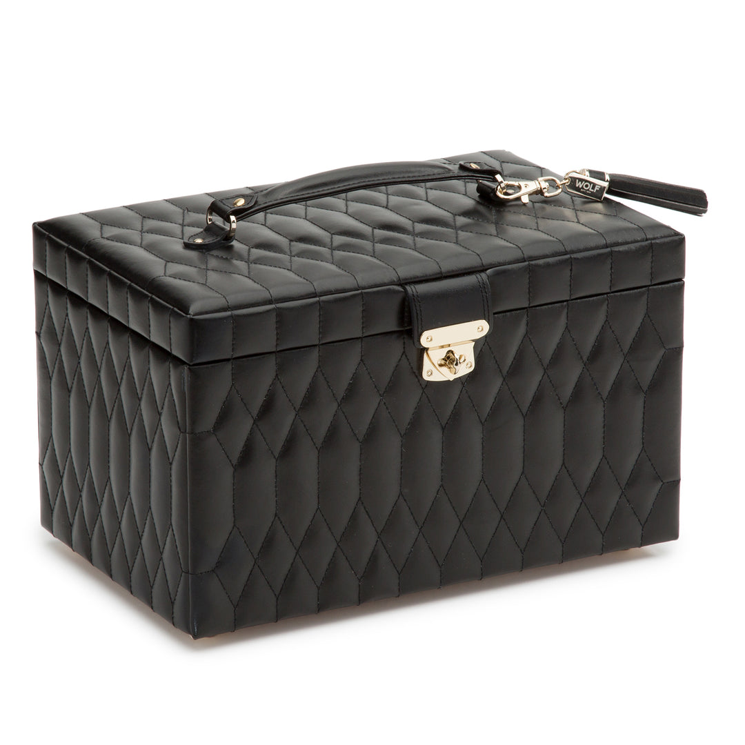 Wolf Caroline Large Jewellery Case Black
